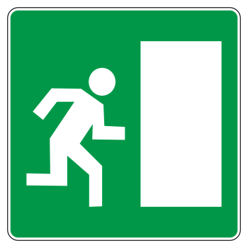 Дорожный знак 6.20.2 «Аварийный выход» (металл 0,8 мм, I типоразмер: сторона 600 мм, С/О пленка: тип В алмазная)